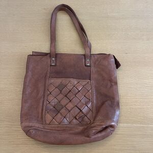 Vilenca Holland Leather Woven Tote Shoulder Handbag Purse